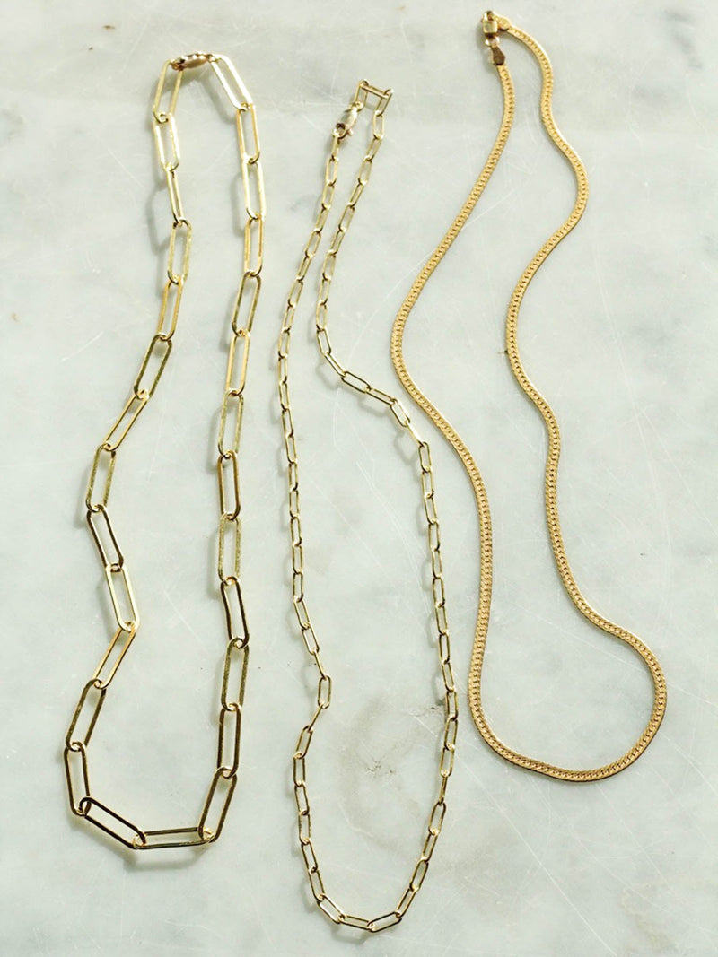 Gold filled paperclip shop necklace