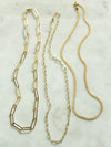 Small 18" Gold fill paperclip chain necklace