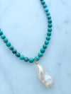 Pearl + Lapis Necklace