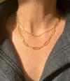 18" Gold fill paperclip chain necklace