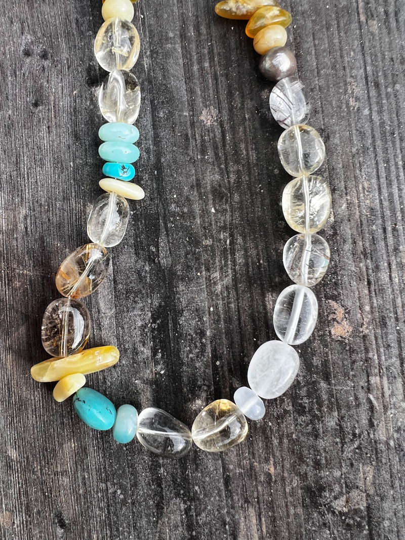Mixed gemstone necklace/citrine mix