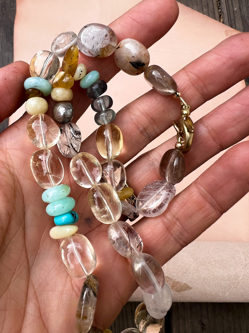 Mixed gemstone necklace/citrine mix