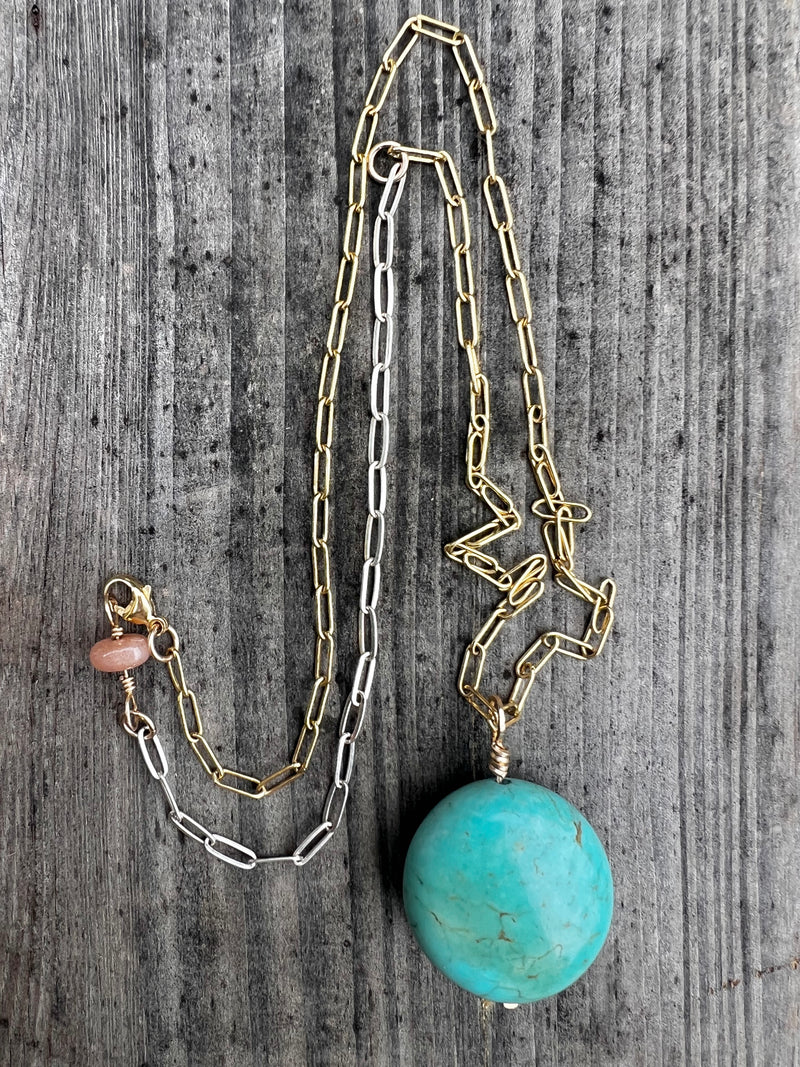 Turquoise pebble necklace #1