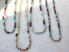 Heishi necklaces with shell, coral and turquoise