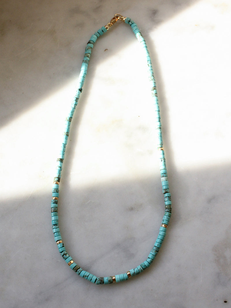 Turquoise heishi necklace