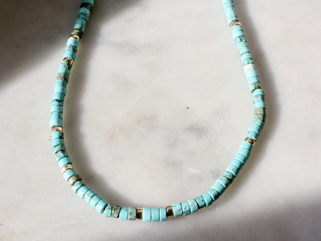 Turquoise heishi necklace