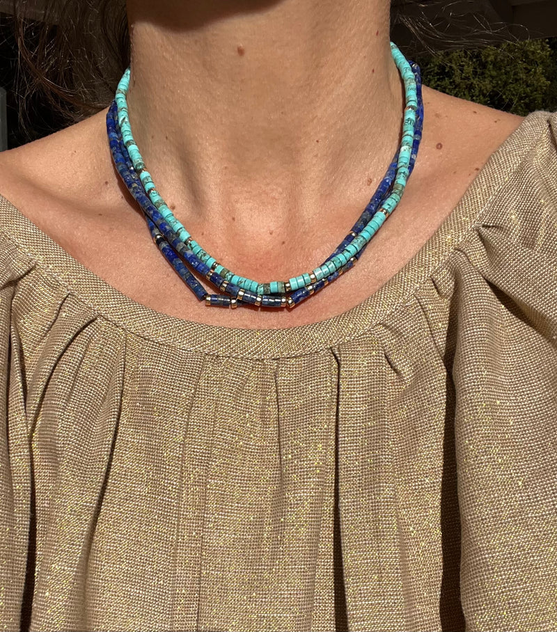 Turquoise heishi necklace